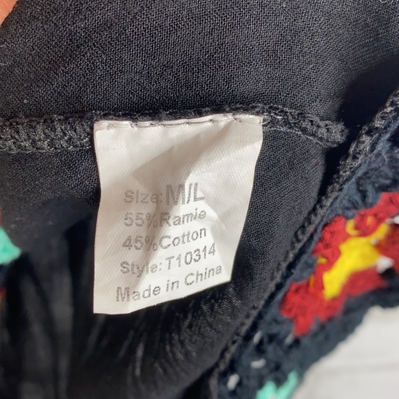 We love Bella black tassel  top  M/L - Picture 5 of 6